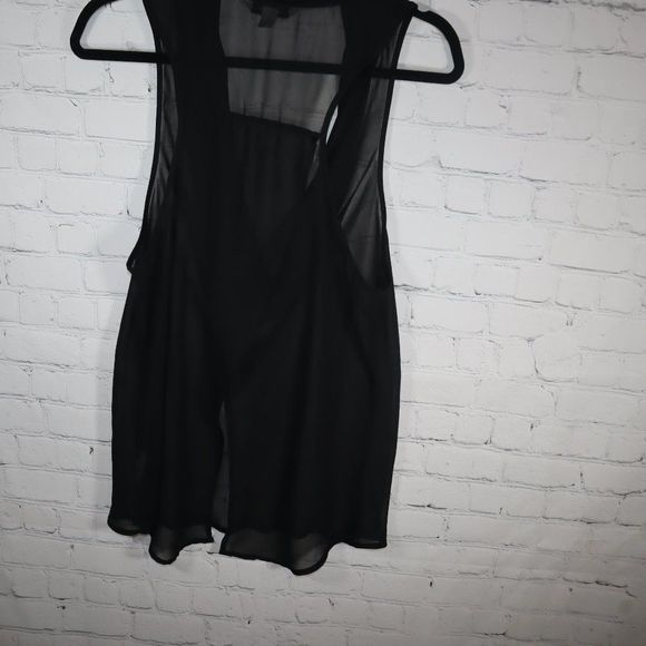 Decree Black Sheer Sleeveless Top Women's Size XL - Picture 4 of 7